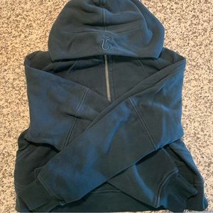 Lululemon Scuba Oversized Half-Zip Hoodie - Cropped - XS/S - Teal